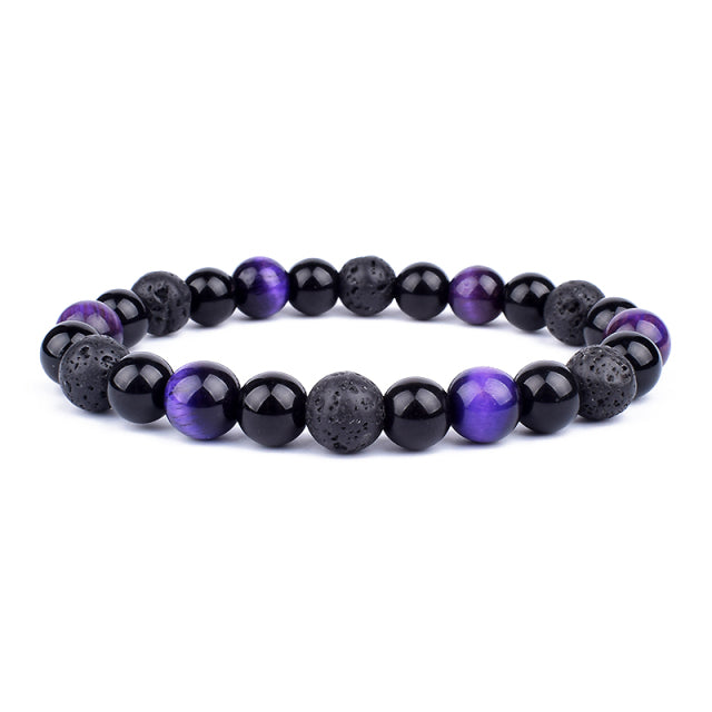 Nueva Pulsera masculina de Piedra Magnética Hematita Obsidiana y Ojo de Tigre, Pulsera Unisex.