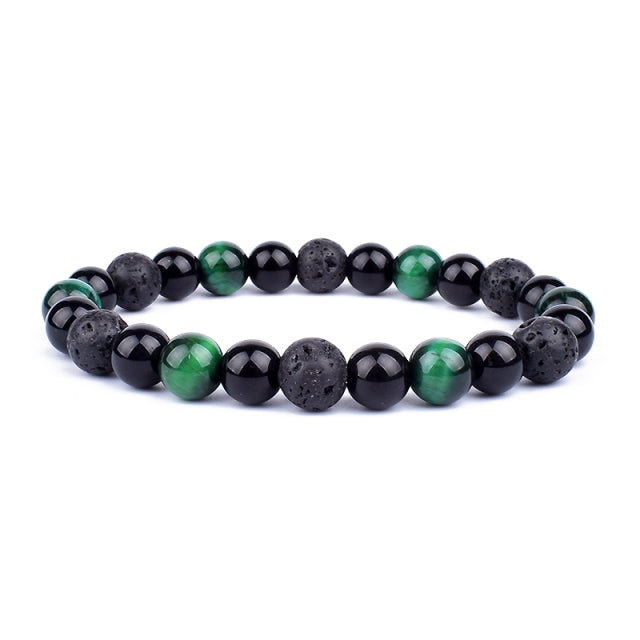 Nueva Pulsera masculina de Piedra Magnética Hematita Obsidiana y Ojo de Tigre, Pulsera Unisex.