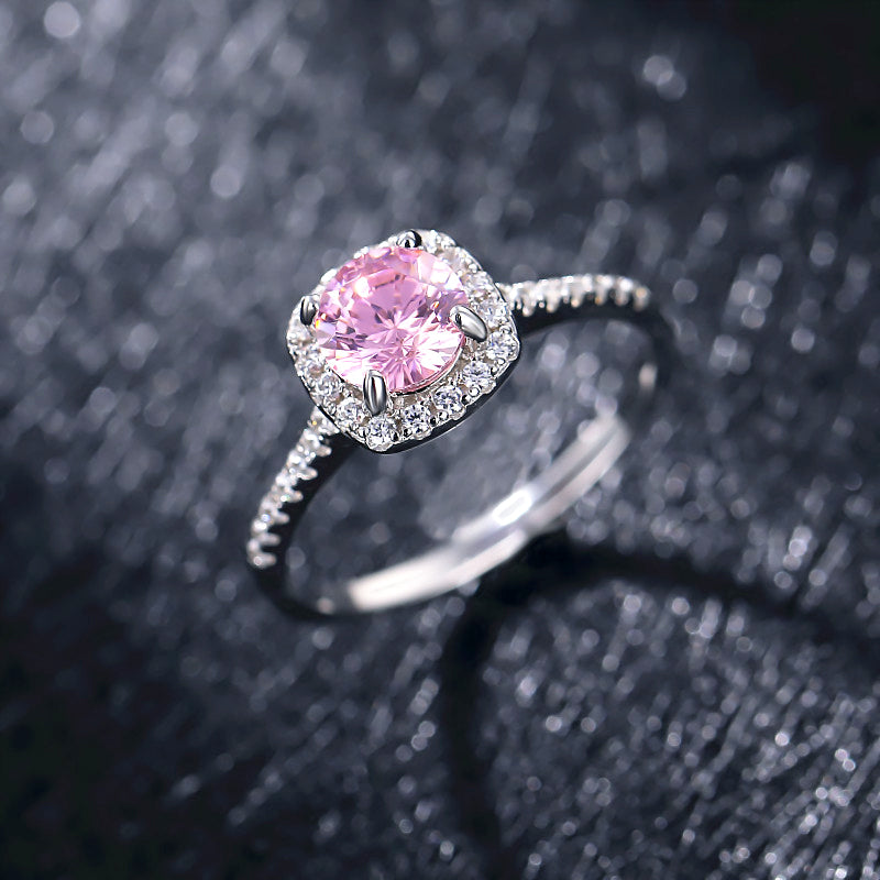 magnificent 1-carat, 6.5mm pink Moissanite ring with a GRA certificate and 925 sterling silver band***