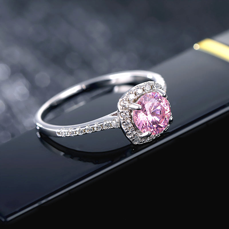 magnificent 1-carat, 6.5mm pink Moissanite ring with a GRA certificate and 925 sterling silver band***