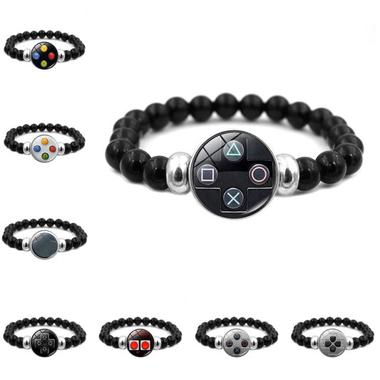 Pulsera controle de videojuegos con cuentas de cristal para niños y adultos con alma joven