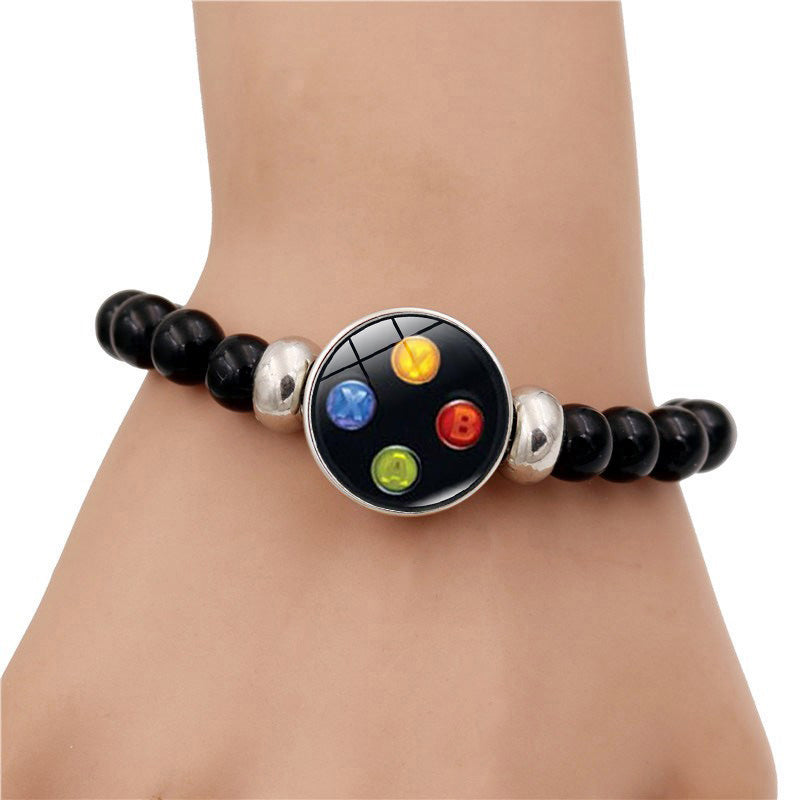 Pulsera controle de videojuegos con cuentas de cristal para niños y adultos con alma joven