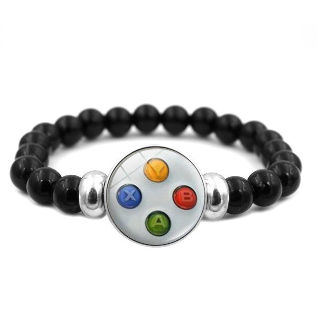 Pulsera controle de videojuegos con cuentas de cristal para niños y adultos con alma joven