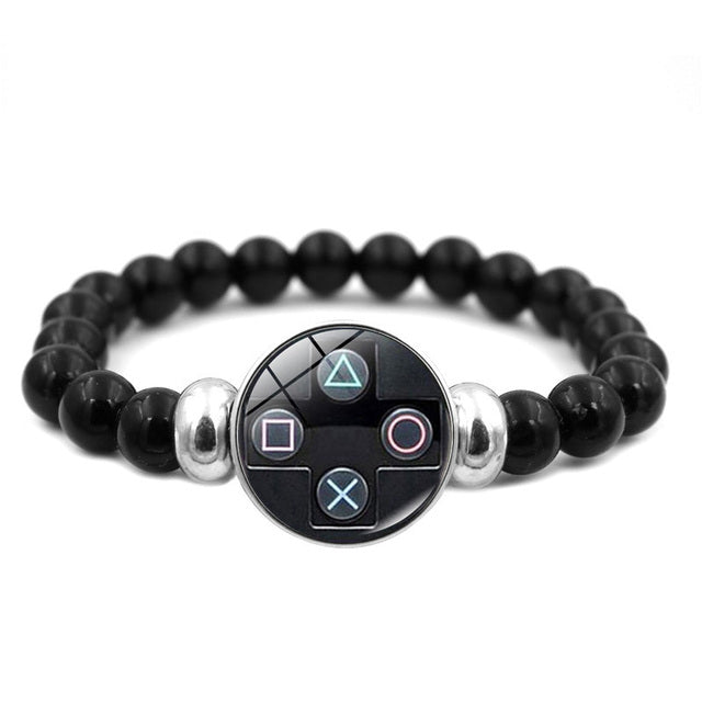 Pulsera controle de videojuegos con cuentas de cristal para niños y adultos con alma joven