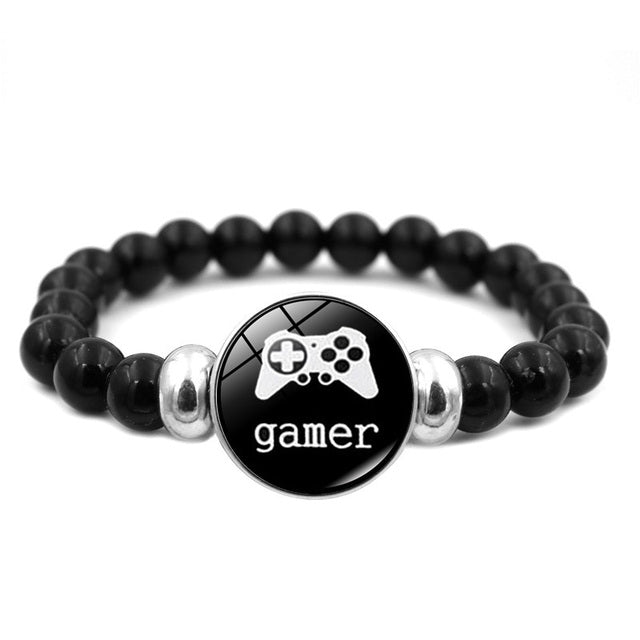 Pulsera controle de videojuegos con cuentas de cristal para niños y adultos con alma joven