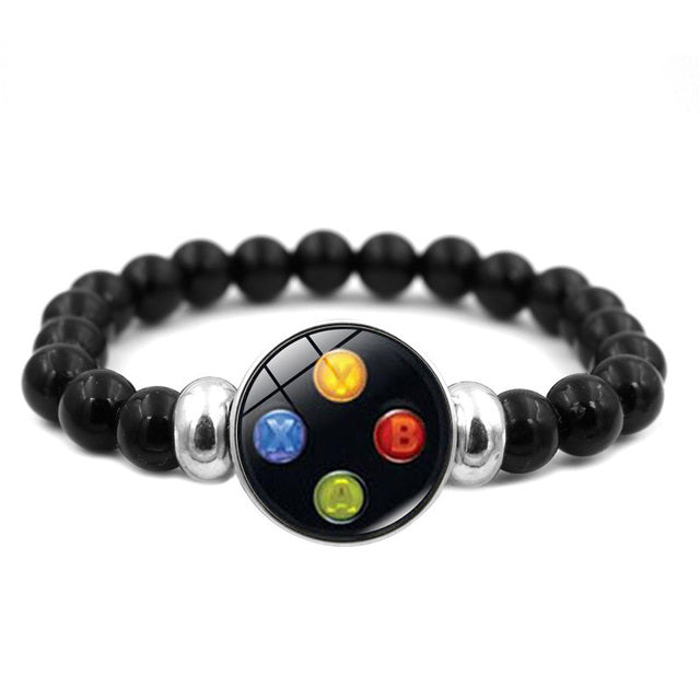 Pulsera controle de videojuegos con cuentas de cristal para niños y adultos con alma joven