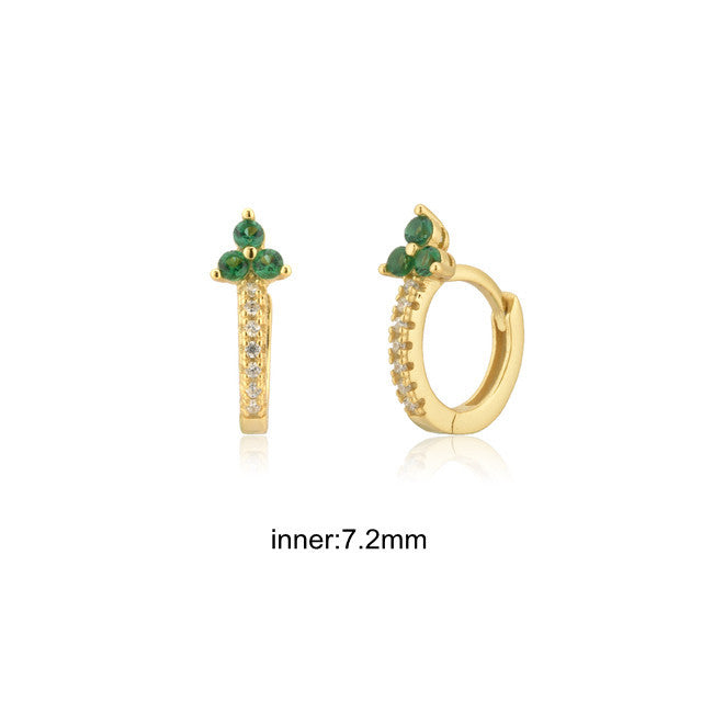 Elegant Silver earrings with green Zirconia