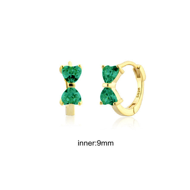 Elegant Silver earrings with green Zirconia