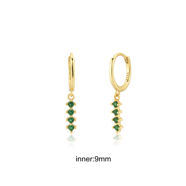 Elegant Silver earrings with green Zirconia