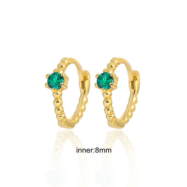 Elegant Silver earrings with green Zirconia