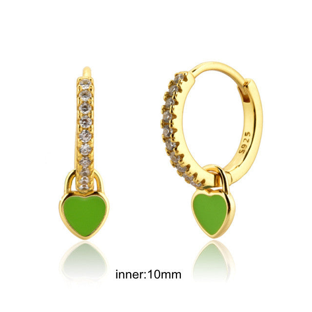 Elegant Silver earrings with green Zirconia