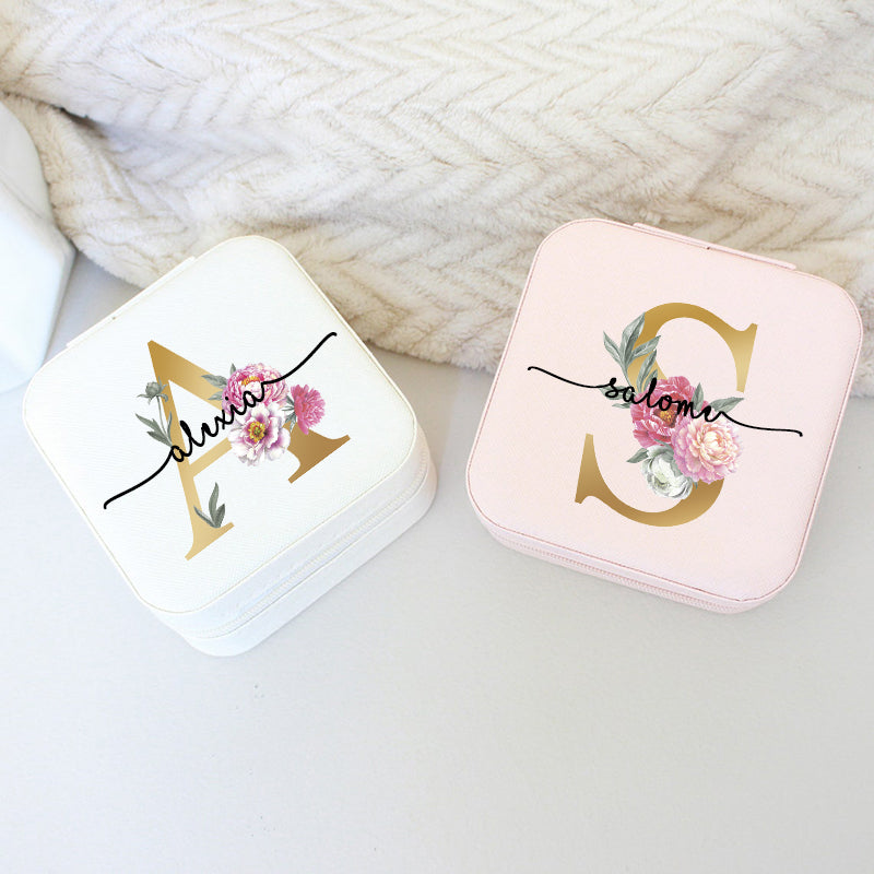 Personalized Jewelry Box with Your Name, Ideal for Travel