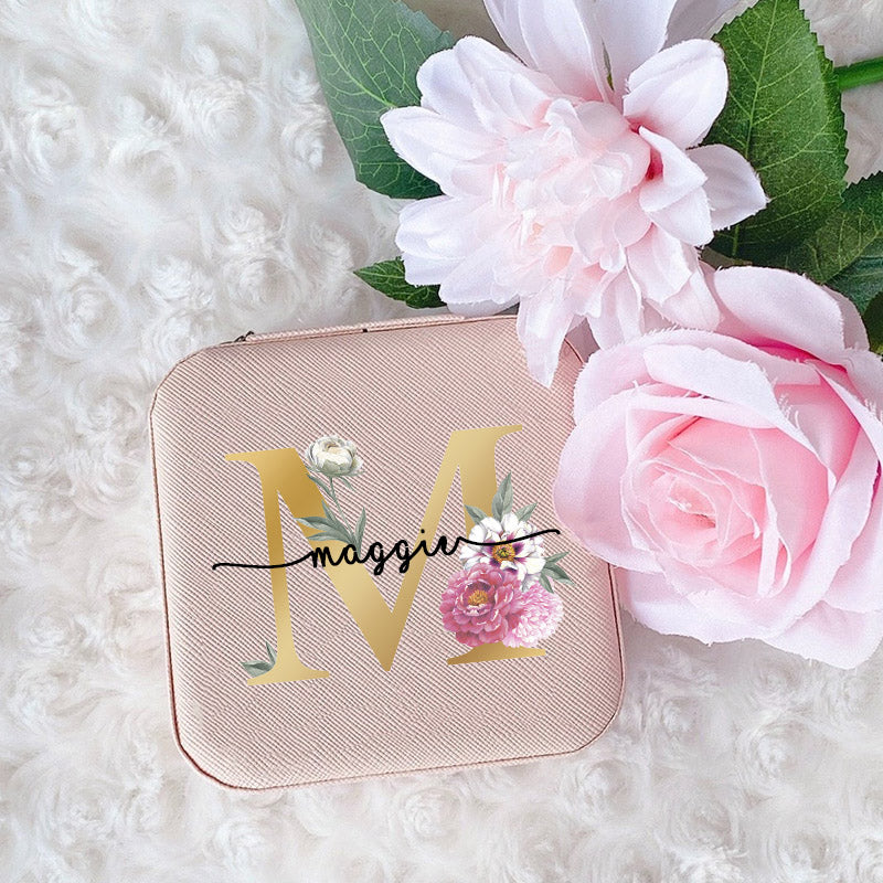 Personalized Jewelry Box with Your Name, Ideal for Travel