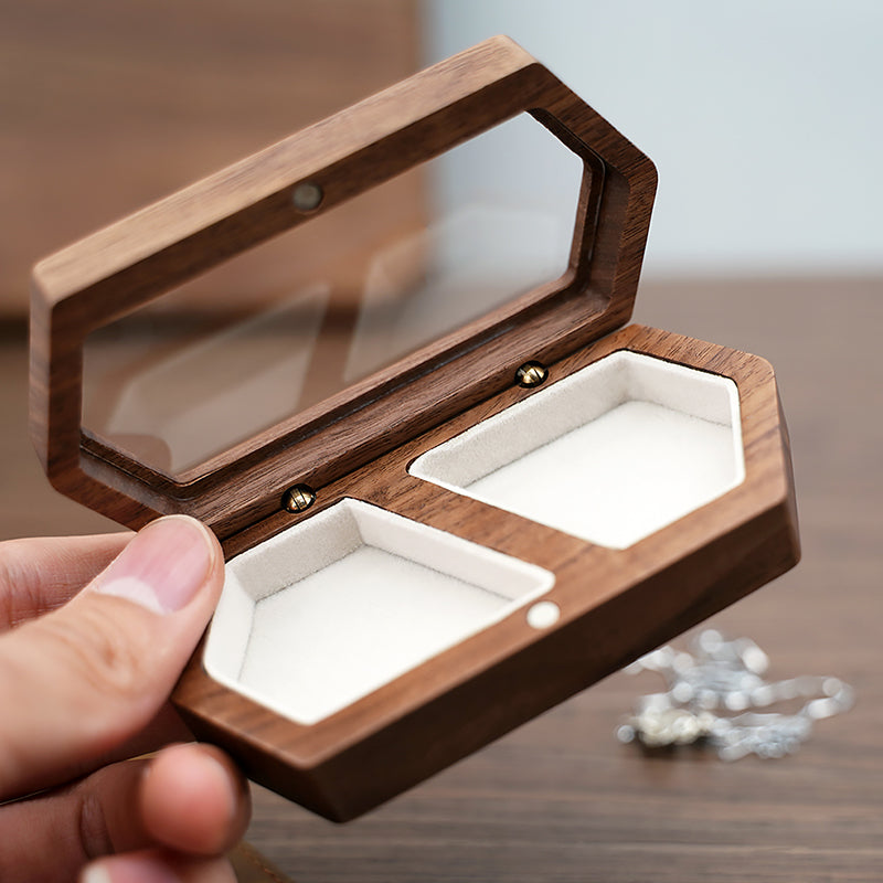 Wooden Jewelry Box for Rings, Necklaces, and Earrings - Perfect for Traveling