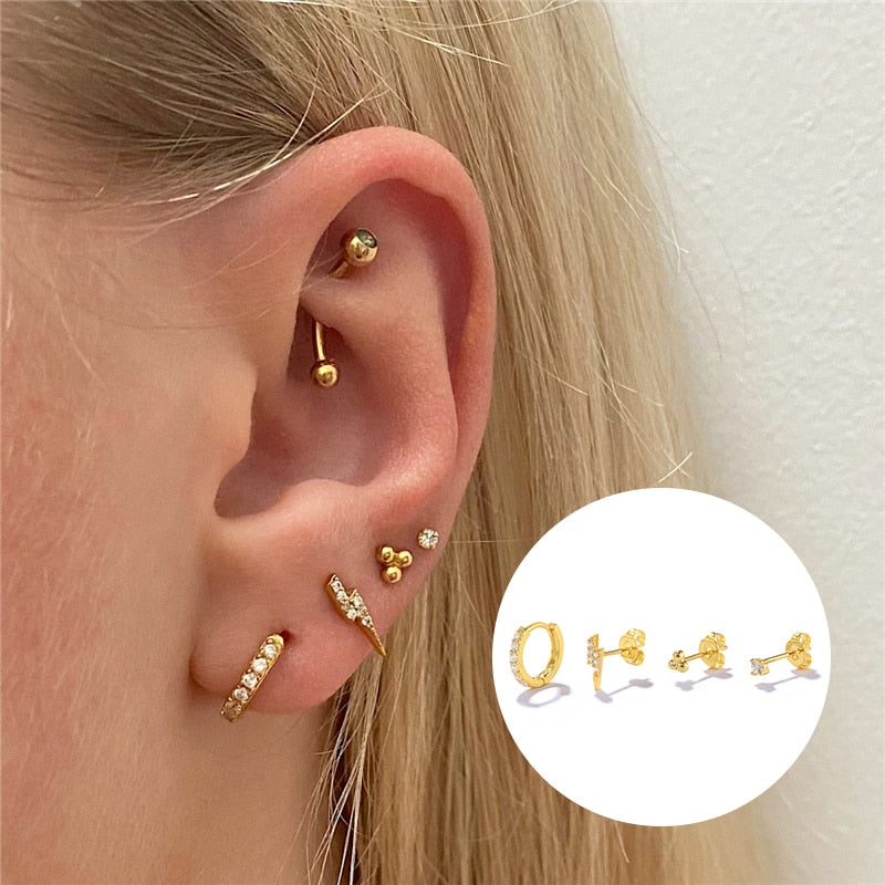 High Quality Gold Plaiting 3 earrings. (3 pieces for ONE ear)