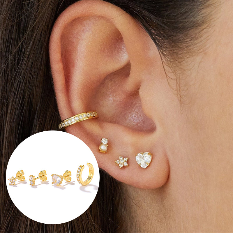 High Quality Gold Plaiting 3 earrings. (3 pieces for ONE ear)