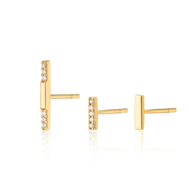 High Quality Gold Plaiting 3 earrings. (3 pieces for ONE ear)