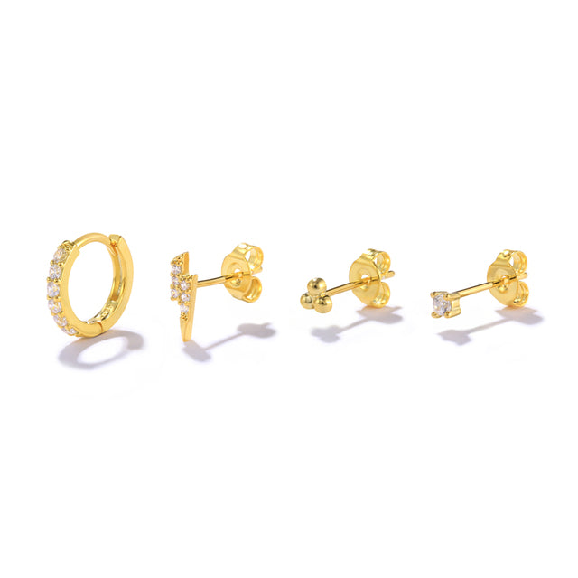 High Quality Gold Plaiting 3 earrings. (3 pieces for ONE ear)