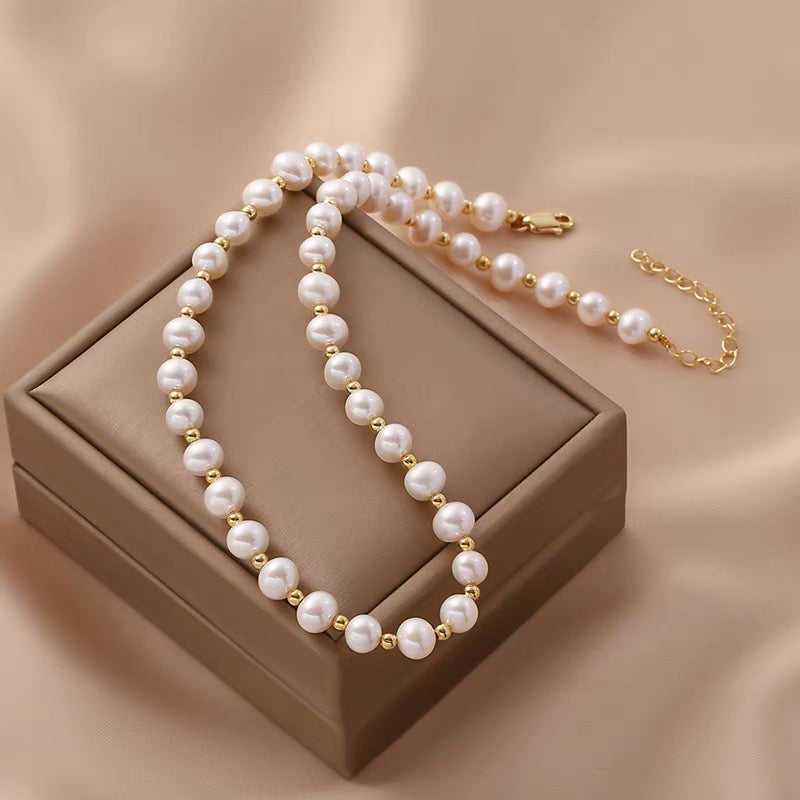 High Quality Necklace Made with 316 Stainless Steel and Freshwater Pearls