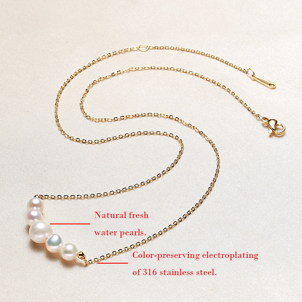 High Quality Necklace Made with 316 Stainless Steel and Freshwater Pearls