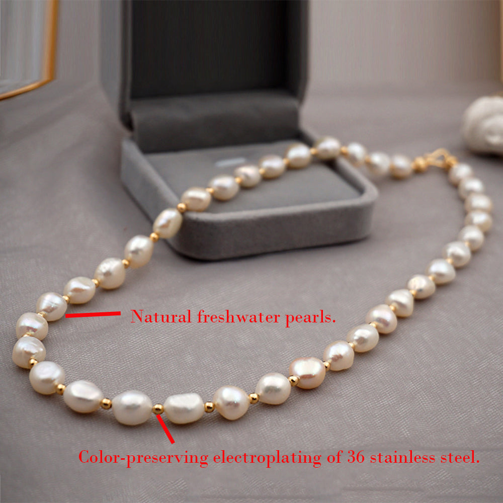 High Quality Necklace Made with 316 Stainless Steel and Freshwater Pearls