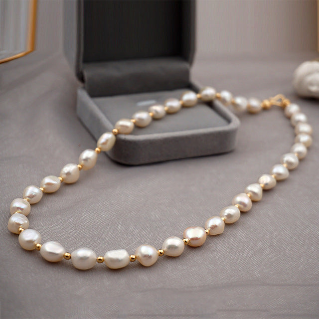 High Quality Necklace Made with 316 Stainless Steel and Freshwater Pearls