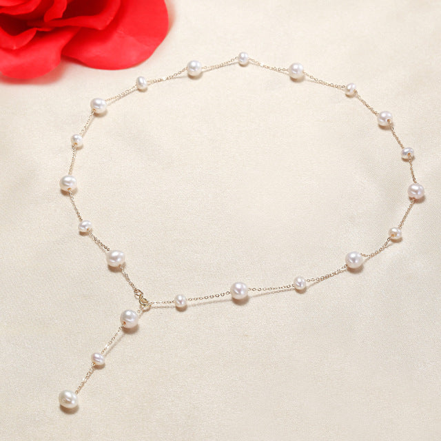 High Quality Necklace Made with 316 Stainless Steel and Freshwater Pearls