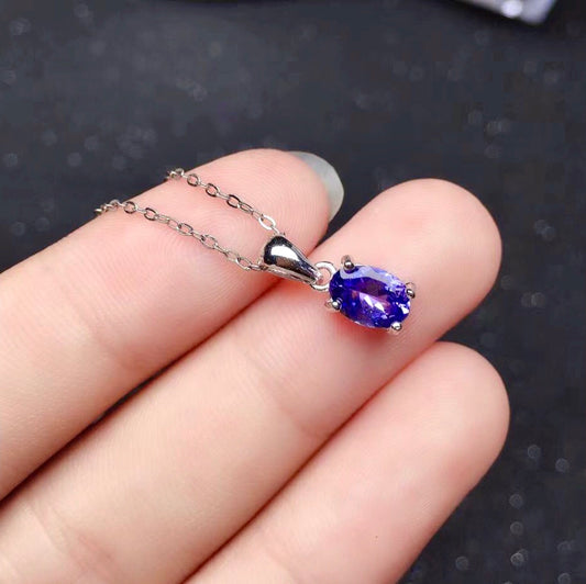 WoW Factor Natural Tanzanite Set: Ring, earrings and Pendant made of 925 Sterling Silver