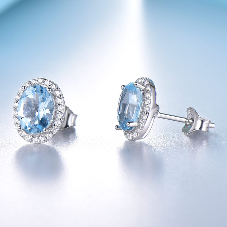 Exquisite Vintage Blue Cubic Zirconia Luxury set. High Quality made of 925 Sterling Silver ***