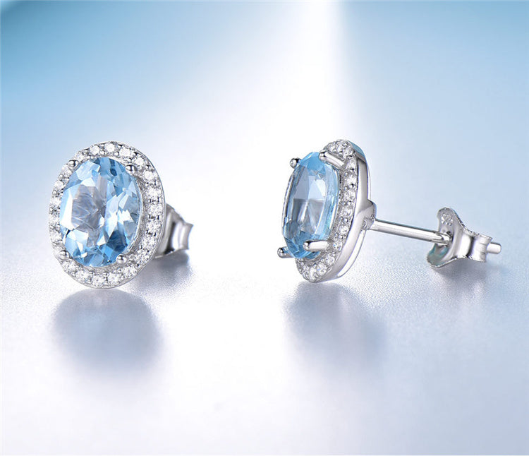 Exquisite Vintage Blue Cubic Zirconia Luxury set. High Quality made of 925 Sterling Silver ***