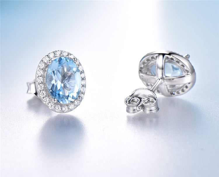 Exquisite Vintage Blue Cubic Zirconia Luxury set. High Quality made of 925 Sterling Silver ***